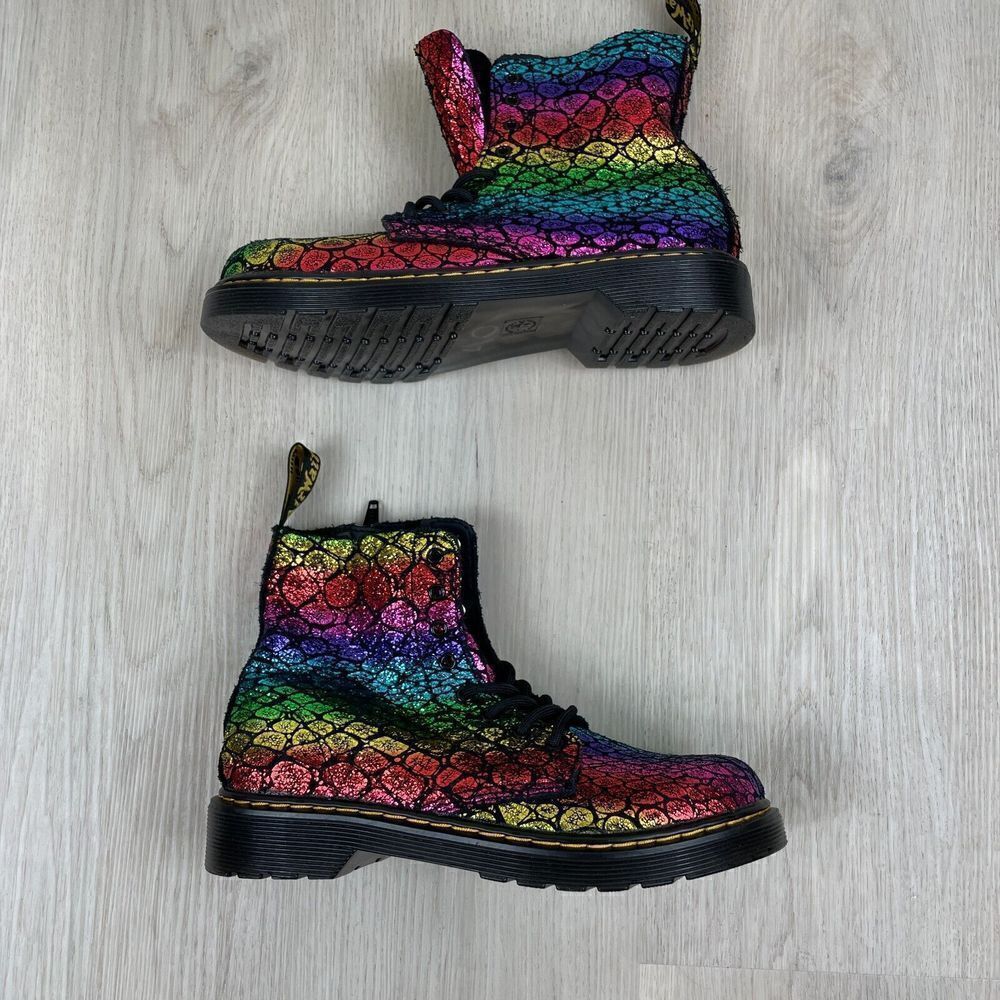 Dr. Martens 1460‎ Pascal Boot Womens 5 Rainbow Crocodile Metallic - Picture 5 of 7